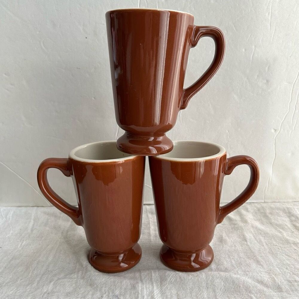 Restaurant Ware Brown Irish Coffee Mugs Set of 3